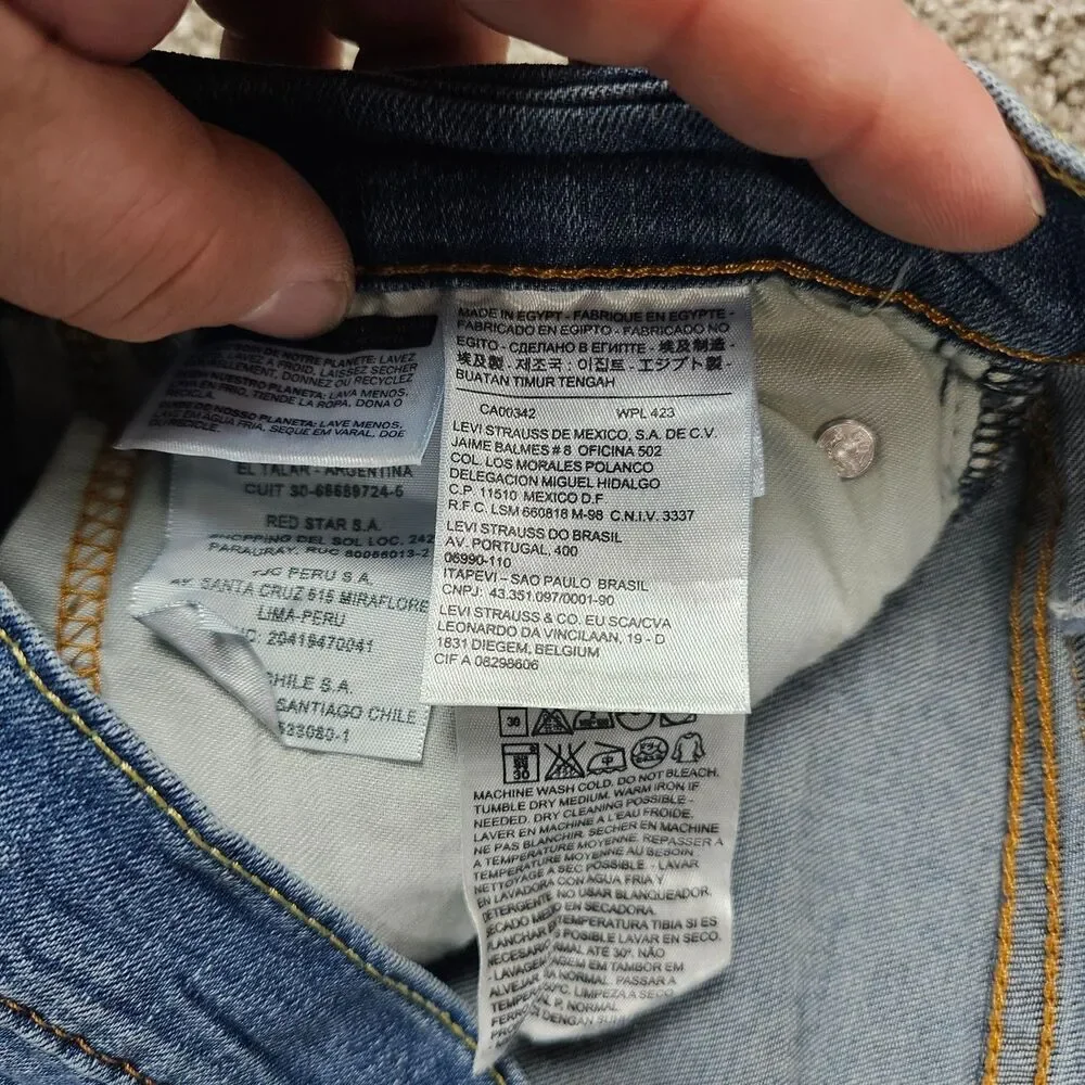 Levis 510 Jeans Mens 31x31 Slim Tapered Skinny Distressed Stretch Work Skate